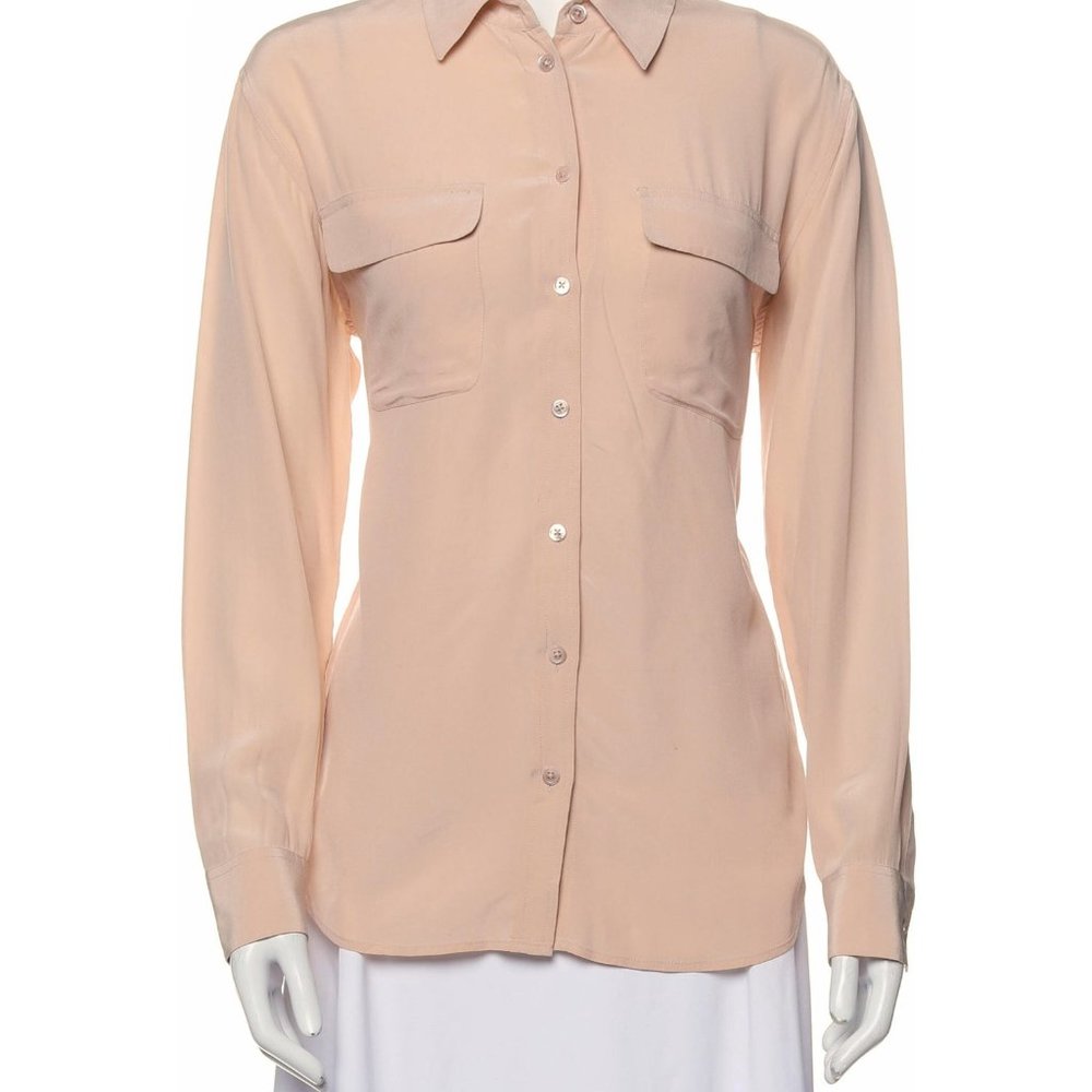 Equipment Silk Long Sleeve Button-Up Top